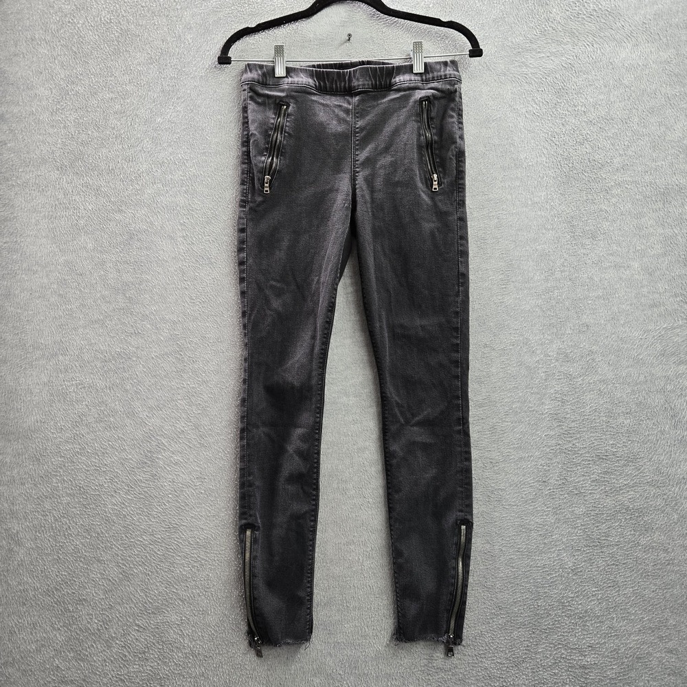 MOTHER Women Jeans 27 Denim Quickie Looker Ankle Fray Devil In The Making Goth - Picture 1 of 12